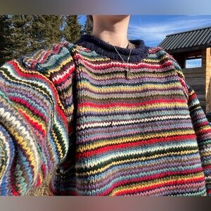 100% Wool Multicolour Chunky Knit Sweater